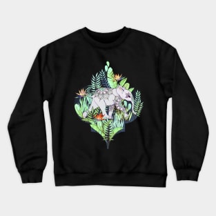 Little Elephant on a Jungle Adventure – faded vintage version Crewneck Sweatshirt